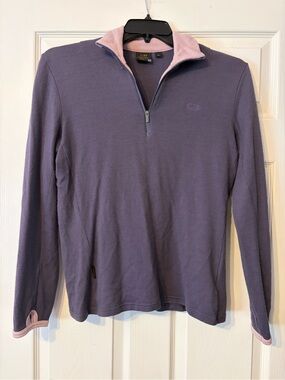 Icebreaker merino wool long-sleeve half-zip.